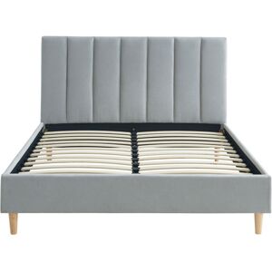 No name Billie - Lit matelassé en tissu 140x190cm - Couleur - Gris perle