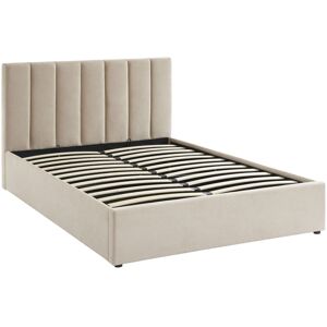 No name Billie - Lit coffre matelassé en tissu 140x190cm - Couleur - Beige