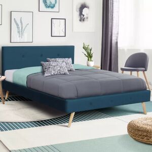 IDMarket Lit style scandinave 160x200 cm bleu canard