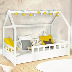 IDMarket Lit cabane enfant blanc 80 x 160 cm