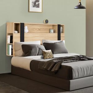 IDMarket Tête de lit industrielle 160 cm bois et noir