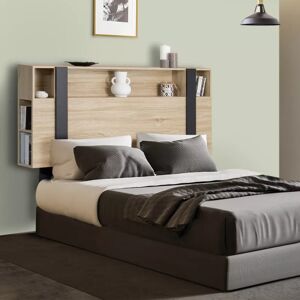 IDMarket Tête de lit industrielle 140 cm bois et noir