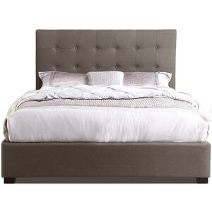 IntenseDeco Lit Coffre Layton + Sommier 160cm Tissu Taupe - Publicité