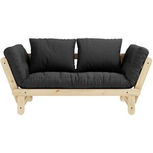 Karup Design Banquette ajustable BEAT en pin massif naturel matelas anthracite inclus 75x200