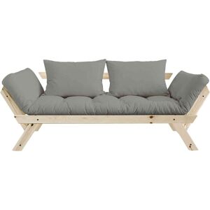 Karup Design Banquette ajustable BEBOP en pin massif naturel matelas gris 75x200 + coussins 40x60 inclus - Publicité