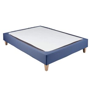 Terre de Nuit Cache-sommier coton jersey bleu océan 80x200