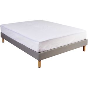 Terre de Nuit Drap Housse 100% coton Blanc - Bonnet 27 cm 80x200