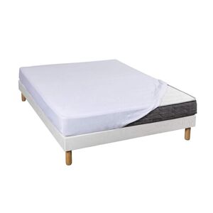 Terre de Nuit Drap Housse Jersey Blanc Bonnet 30 cm 100% coton 90x200