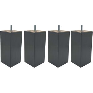 Someo 4 pieds carrés bois anthracite 15 cm