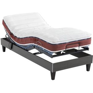 Someo Ensemble matelas relaxation 100% latex, sommier TPR et pieds Crépuscule 600 - SOMEO 2x80x200