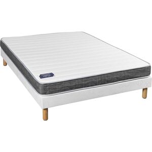 Terre de Nuit Ensemble matelas à ressorts ensachés Embellie + sommier + pieds 140x190