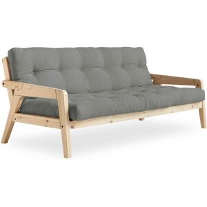 Karup Design Banquette ajustable GRAB en pin massif naturel avec matelas futon gris 130x190