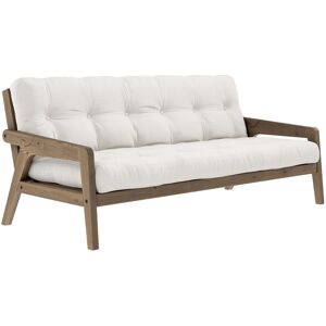 Karup Design Banquette ajustable GRAB en pin massif foncé avec matelas futon écru 130x190