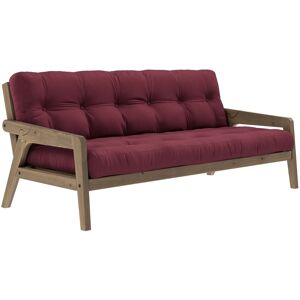 Karup Design Banquette ajustable GRAB en pin massif foncé avec matelas futon bordeaux 130x190 - Publicité