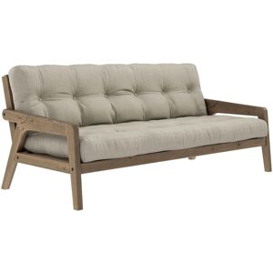 Karup Design Banquette ajustable GRAB en pin massif foncé avec matelas futon lin 130x190 - Publicité