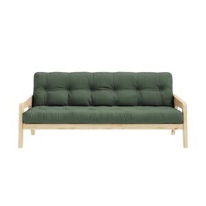 Karup Design Banquette ajustable GRAB en pin massif naturel avec matelas futon kaki 130x190