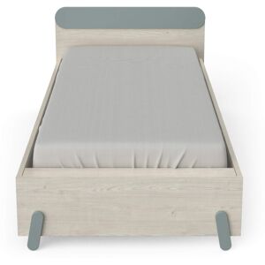 Terre de Nuit Lit extensible enfant en bois couleur chêne topanga et vert de gris 90x190/200 - LI217