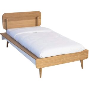 Terre de Nuit Edition Ensemble lit 90x190cm + tête de lit 90cm SMOOTHCLOUD en bois naturel et blanc