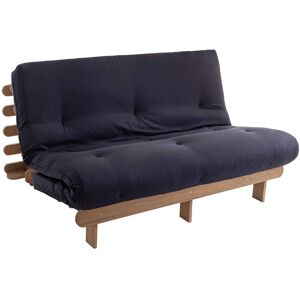 Terre de Nuit Ensemble matelas futon en coton et structure en bois massif taupe 160x200 Anthracite