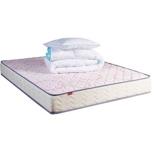 Matelas Merinos ressorts ensaches ENJOY + couette et oreillers 90x190