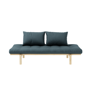 Karup Design Sofa en pin massif naturel matelas bleu pétrole 75x200 + coussins 40x60 inclus - Publicité