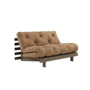 Karup Design Canapé convertible ROOTS en pin massif foncé et matelas futon marron 140x200 - Publicité