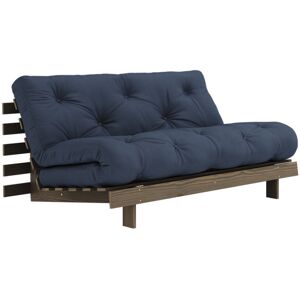 Karup Design Canape convertible ROOTS en pin massif fonce et matelas futon bleu 160x200