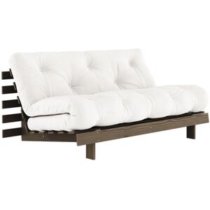 Karup Design Canape convertible ROOTS en pin massif fonce et matelas futon naturel 160x200