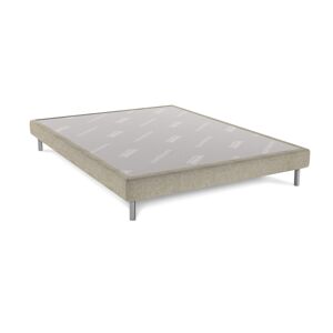 Sommier Dunlopillo Bellini beige 15 cm avec pieds 140x190