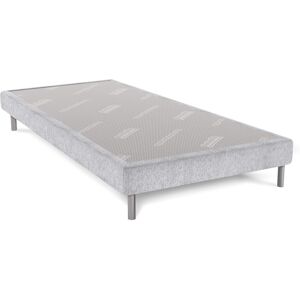 Sommier deco gris perle DUNLOPILLO 15cm pieds inclus 120x190