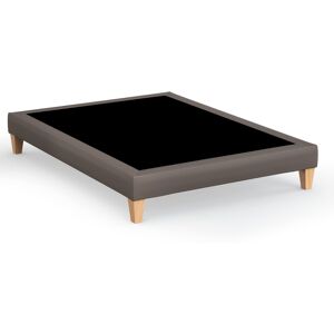 Sommier deco simili cuir cacao - SOMEO 160x200