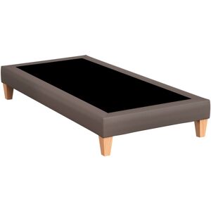 Sommier deco simili cuir cacao - SOMEO 120x200