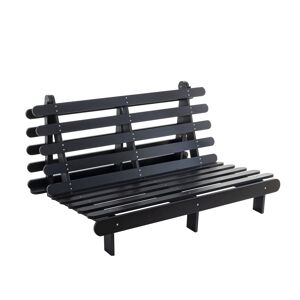 Terre de Nuit Structure futon 160x200 cm en bois massif noir