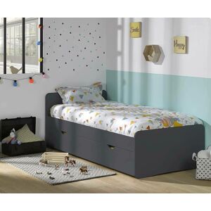 Ma Chambre d'Enfant Lit enfant Willow  Gris anthracite 90x190 cm