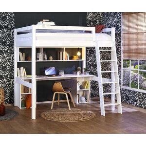 Ma Chambre d'Enfant Lit mezzanine enfant 2 places avec bureau Cancun  Blanc 140x190 cm/Opt:Bureau en longueur - Publicité