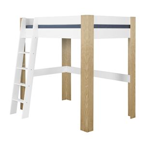 Ma Chambre d'Enfant Lit mezzanine enfant 2 places avec bureau Naolo  Blanc et bois 140x190 cm