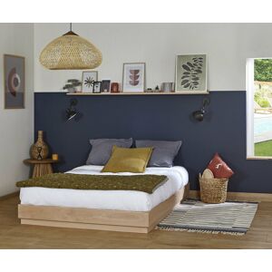 Ma Chambre d'Enfant Lit adulte avec sommier Hino  Bois naturel 140x190 cm