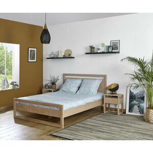 Ma Chambre d'Enfant Lit adulte avec sommier Nali  Bois naturel 140x190 cm