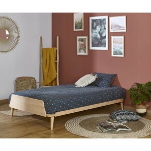 Ma Chambre d'Enfant Lit adulte avec sommier Kyou  Bois naturel 120x190 cm