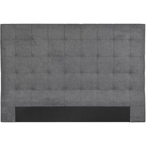 Miliboo Tete de lit capitonnee en tissu gris anthracite L180 cm HALCIONA