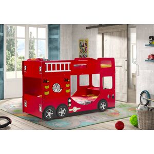 Vipack Lit Superpose Enfant Camion de Pompier 90 x 200 cm en Bois