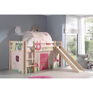 Vipack Lit pour enfant en bois 90 x 200 cm abri + toboggan 6 ans et plus