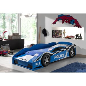 Vipack Lit Enfant Police 70 x 140 cm Voiture en Bois