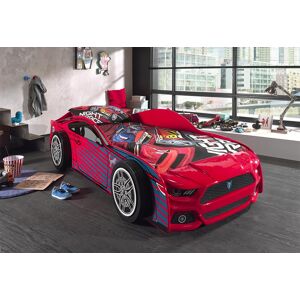 Vipack Lit Voiture Rouge en Bois pour Enfant 90 x 200 cm Panther Power