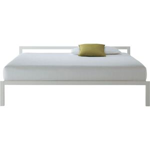 MDF ITALIA lit deux places ALUMINIUM BED (Blanc 190x210 cm - aluminium anodisé laqué)