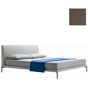 ZANOTTA lit deux personnes TALAMO avec pieds noir pour matelas 160 x 200 cm (0612 - Cat. 90 - cuir Scozia Fiore poli à l'émeri)