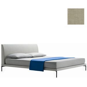 ZANOTTA lit deux personnes TALAMO avec pieds noir pour matelas 180 x 200 cm (24803 - Cat. 20 - VALE 37% Lin / 63% Coton)