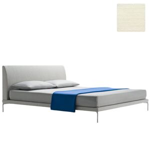 ZANOTTA lit deux personnes TALAMO avec pieds nickel satiné pour matelas 160 x 200 cm (24802 - Cat. 20 - VALE 37% Lin / 63% Coton)