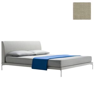 ZANOTTA lit deux personnes TALAMO avec pieds nickel satiné pour matelas 160 x 200 cm (24803 - Cat. 20 - VALE 37% Lin / 63% Coton)