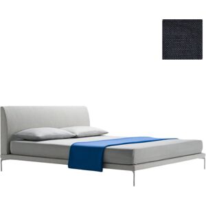 ZANOTTA lit deux personnes TALAMO avec pieds nickel satiné pour matelas 160 x 200 cm (24805 - Cat. 20 - VALE 37% Lin / 63% Coton)